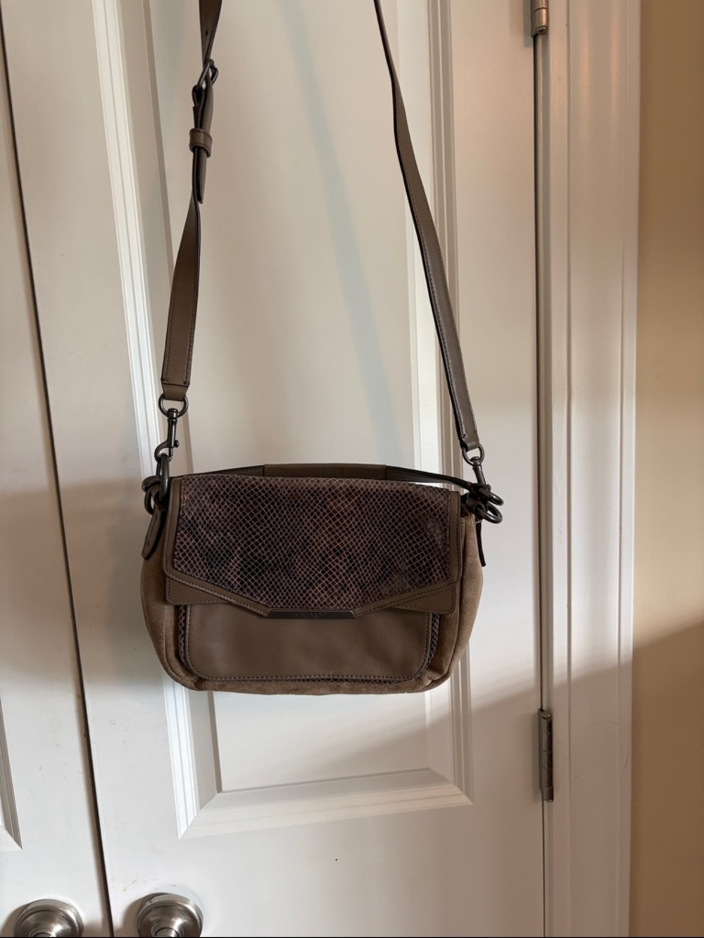 Coach Taupe and Dark Brown Crossbody Bag